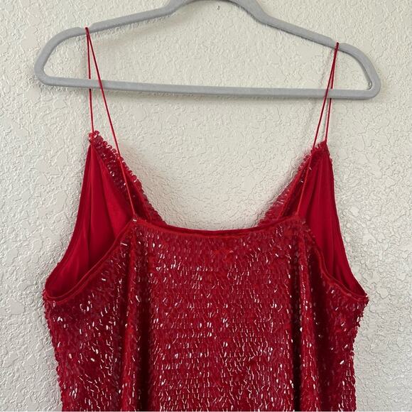 H&M Red Sequined Holiday Slip Dress Size XL NWT - Picture 7 of 8